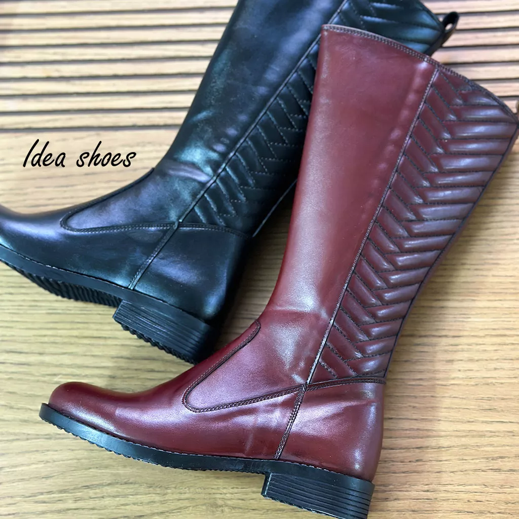 بوت دخترانه زیر زانو مدل زیگزاگ کد 914