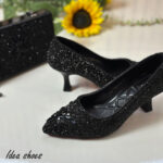 کفش مجلسی نگینی کار شده با سنگ مرواریدی کد 703