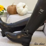 بوت دخترانه سگک دار بالای زانو کد 905