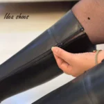 بوت دخترانه سگک دار بالای زانو کد 905