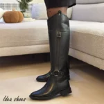 بوت دخترانه سگک دار بالای زانو کد 905