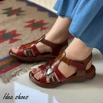 صندل چرم دخترانه مدل پروانه کد 110