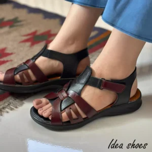 صندل چرم دخترانه مدل پروانه کد 110